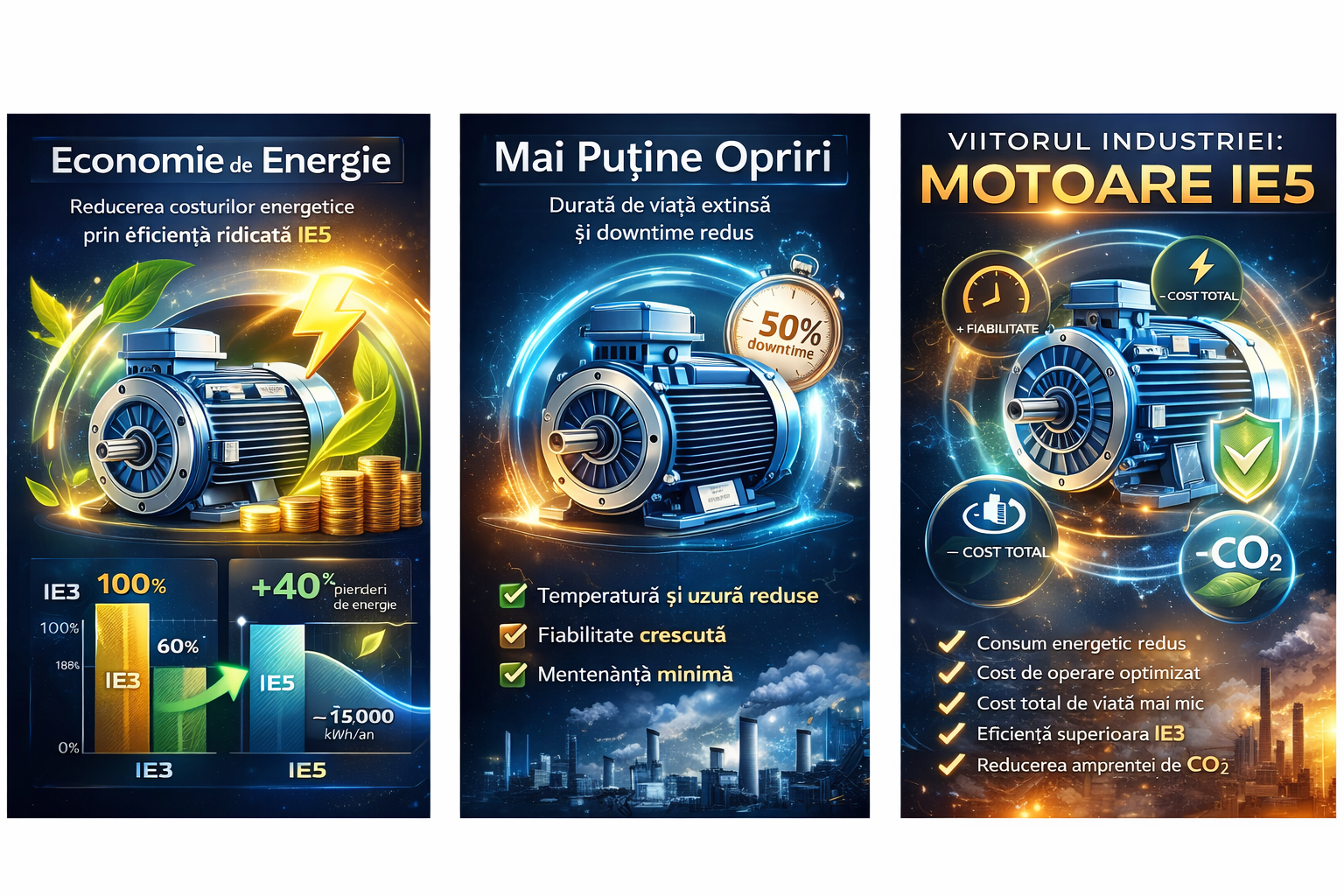 Motoare electrice IE5: eficiență și fiabilitate