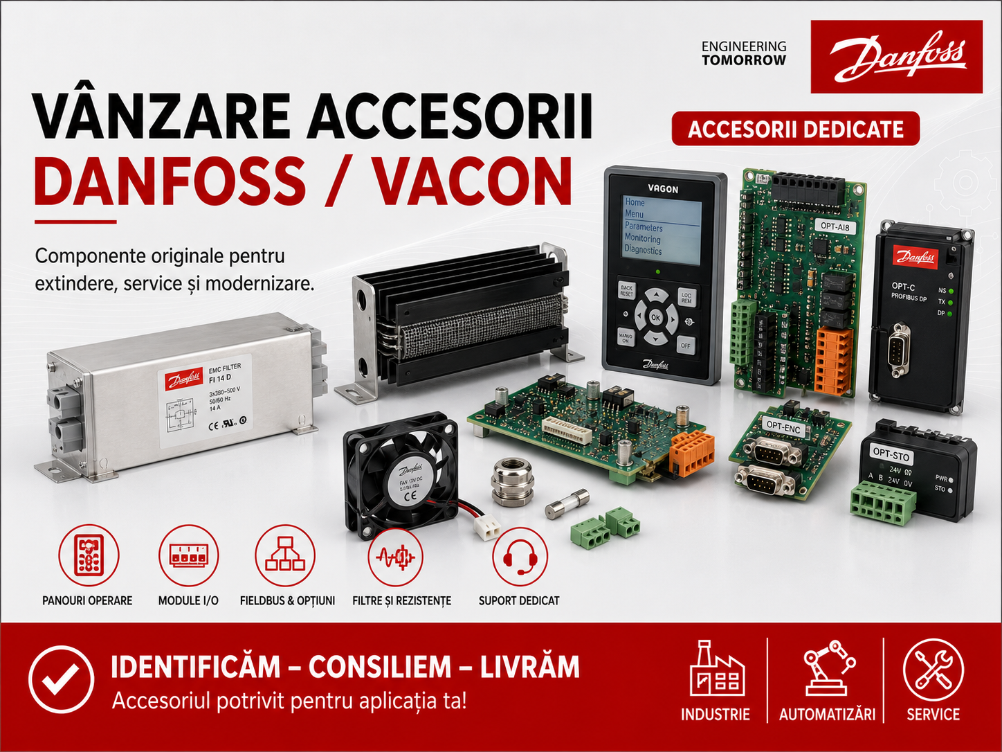 Vânzare accesorii Danfoss/Vacon