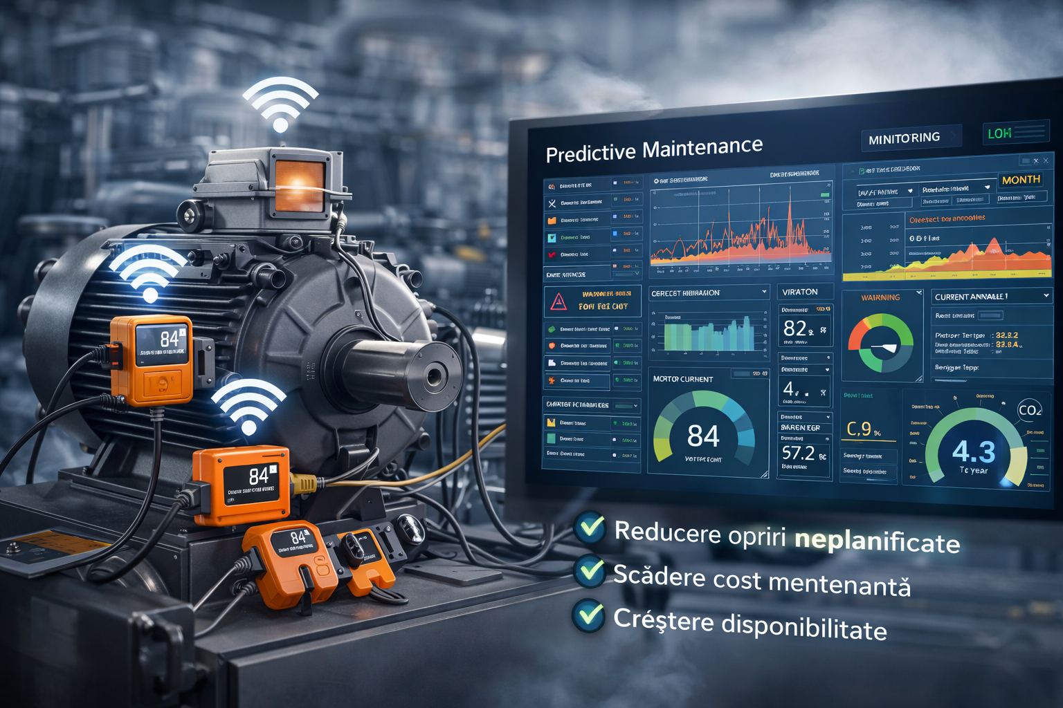 Implementare mentenanță predictivă pentru echipamente industriale